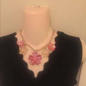 Laura Ashley enamel Metal Statement necklace